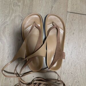 A Emery Elegant Tan Leather Sandals